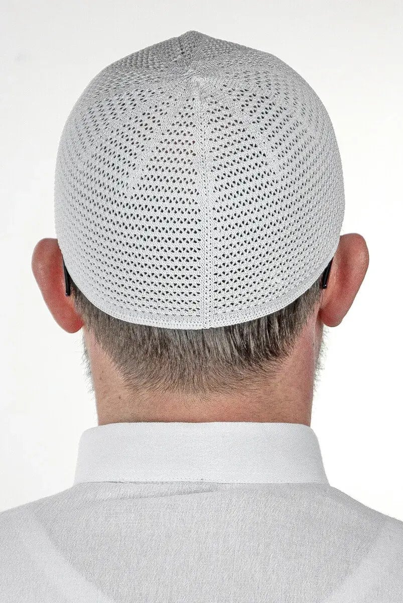 Lüks Çelik Örme Namaz Takkesi Beyaz 1 Adet