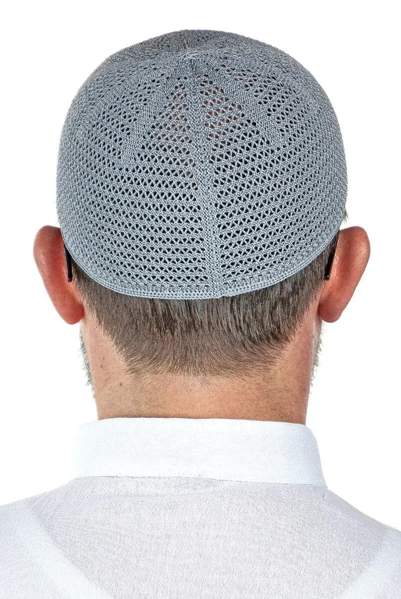 Lüks Çelik Örme Namaz Takkesi Gri 1 Adet