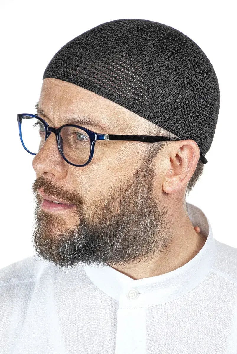Lüks Çelik Örme Namaz Takkesi Siyah 1 Adet