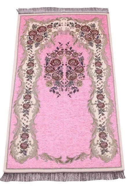 Lüks Gülce Şönil Seccade - 0260 - Pembe Renk