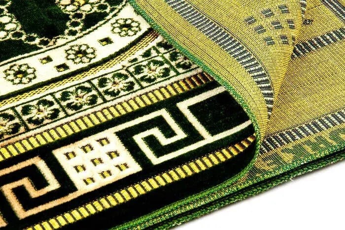Lüks Kadife Şipinger Seccade  Tesbih Hediyeli Açık Yeşil