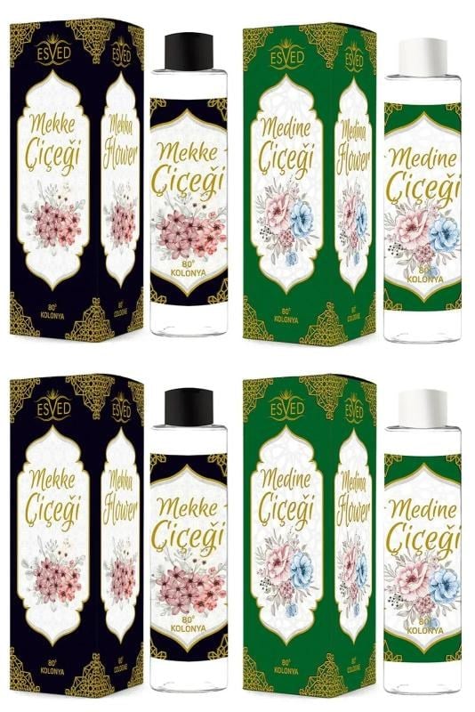 Mekke Çiçeği Ve Medine Çiçeği Kolonya 400Ml. 80 Derece 4 Adet