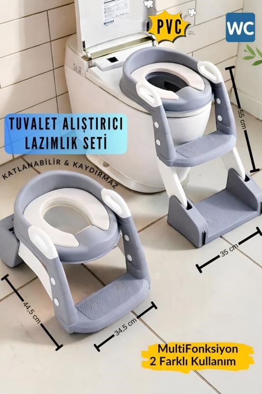 nextbuy Tuvalet Eğitim Alıştırma Koltuğu Tutma Kollu Ayarlanabilir Lazımlık Klozet Pisuvar Kapağı Adaptörü