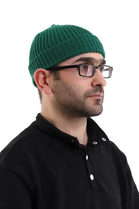 Orlon Katlamalı Takke - Yeşil