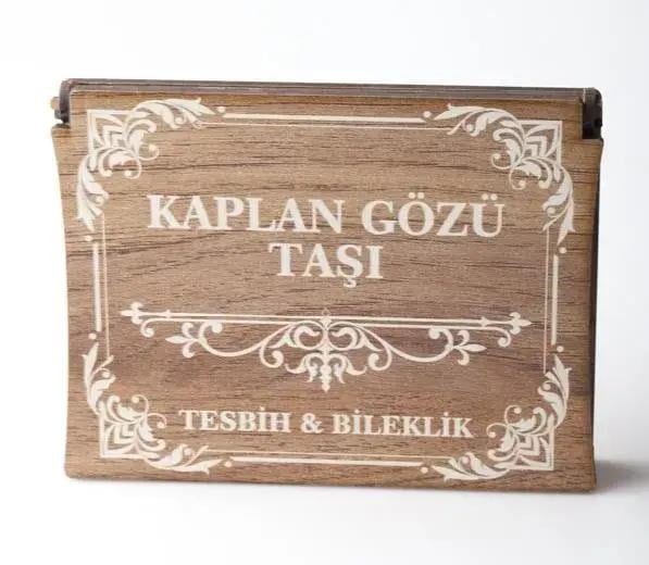 Özel Ahşap Kutulu Kaplangözü Taşı Tesbih ve Bileklik Seti