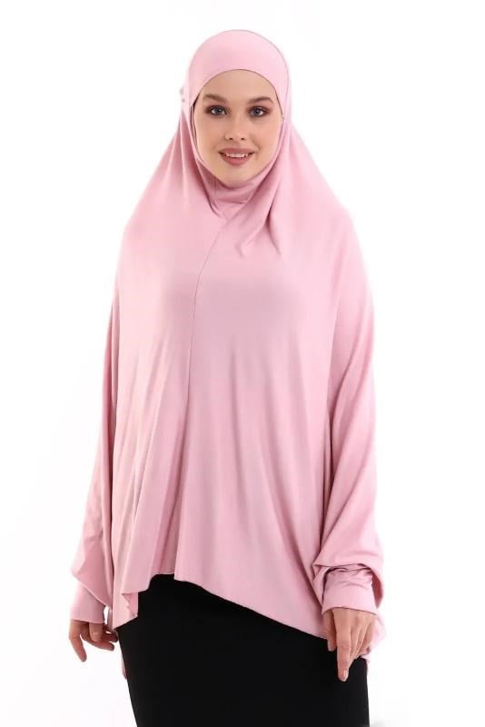 Pudra Hazır Pratik Sultanbaş Tesettür Kollu Penye Sufle Eşarp Hijab