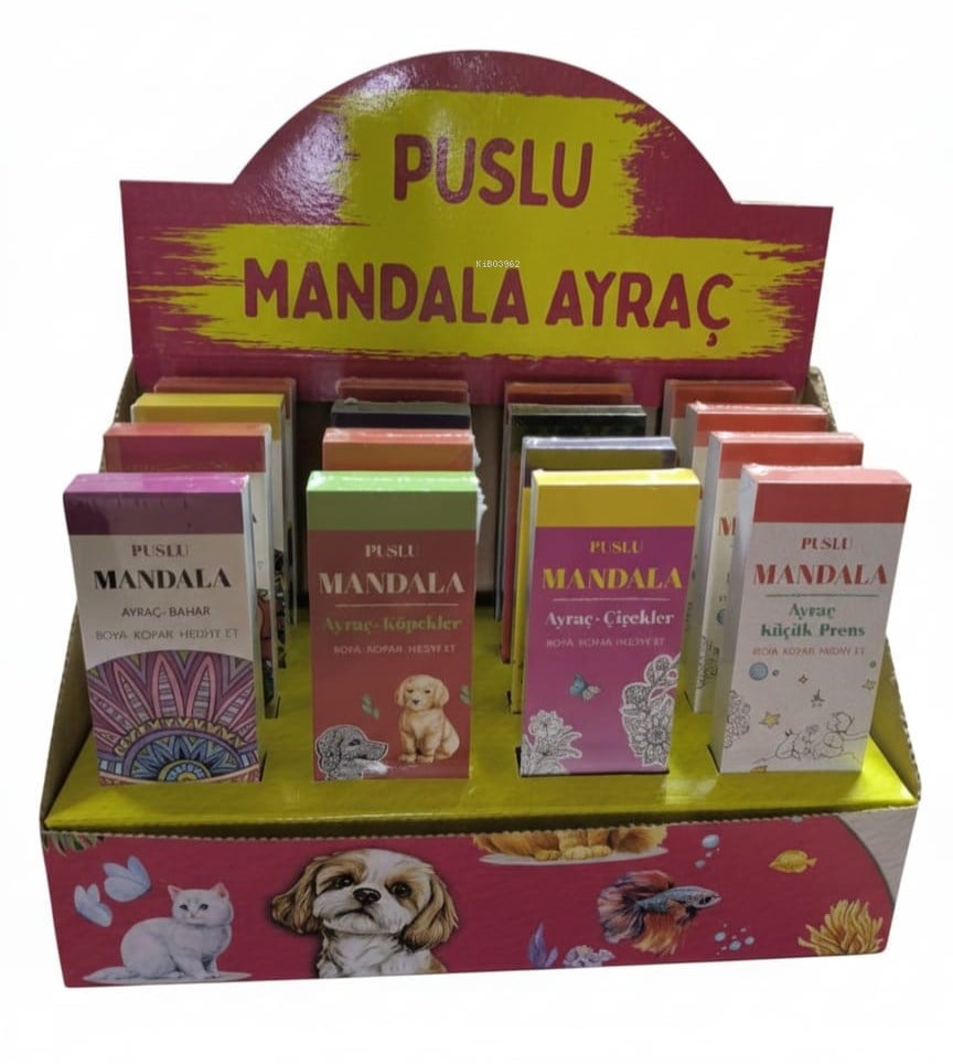 Puslu Mandala Ayraç - Yetişkin Set;Boya - Kopar - Hediye Et