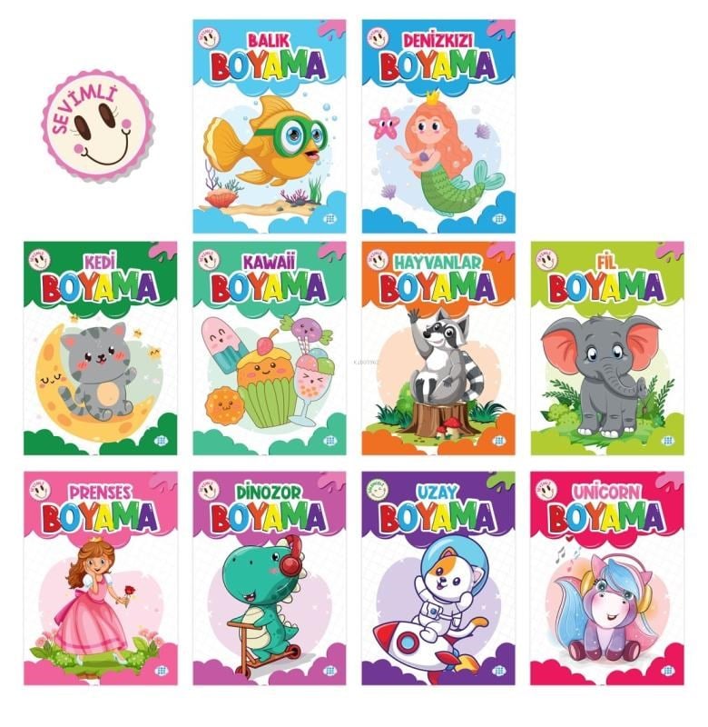 Sevimli Boyama Seti (10 Kitap Takım)