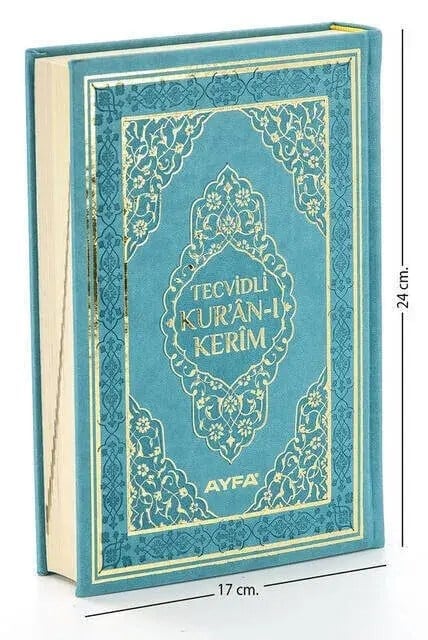 Tecvidli Kuranı Kerim - Termo Deri - Orta Boy - Turkuaz Renkli - Ayfa Yayınevi - Bilgisayar Hatlı