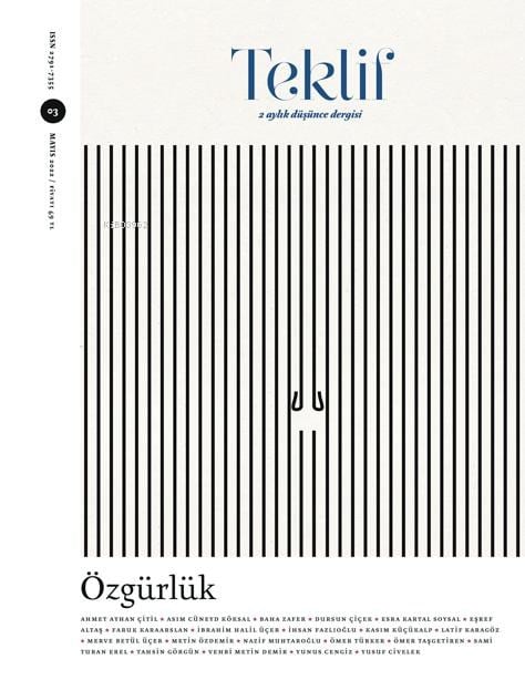 Teklif 3. Sayı;2 Aylık Düşünce Dergisi
