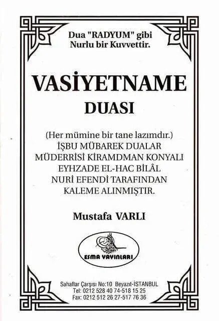 Vasiyetname Duası-1357