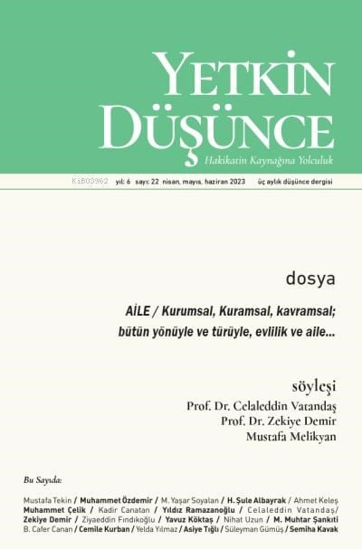 Yetkin Düsünce Sayi 22 - Aile