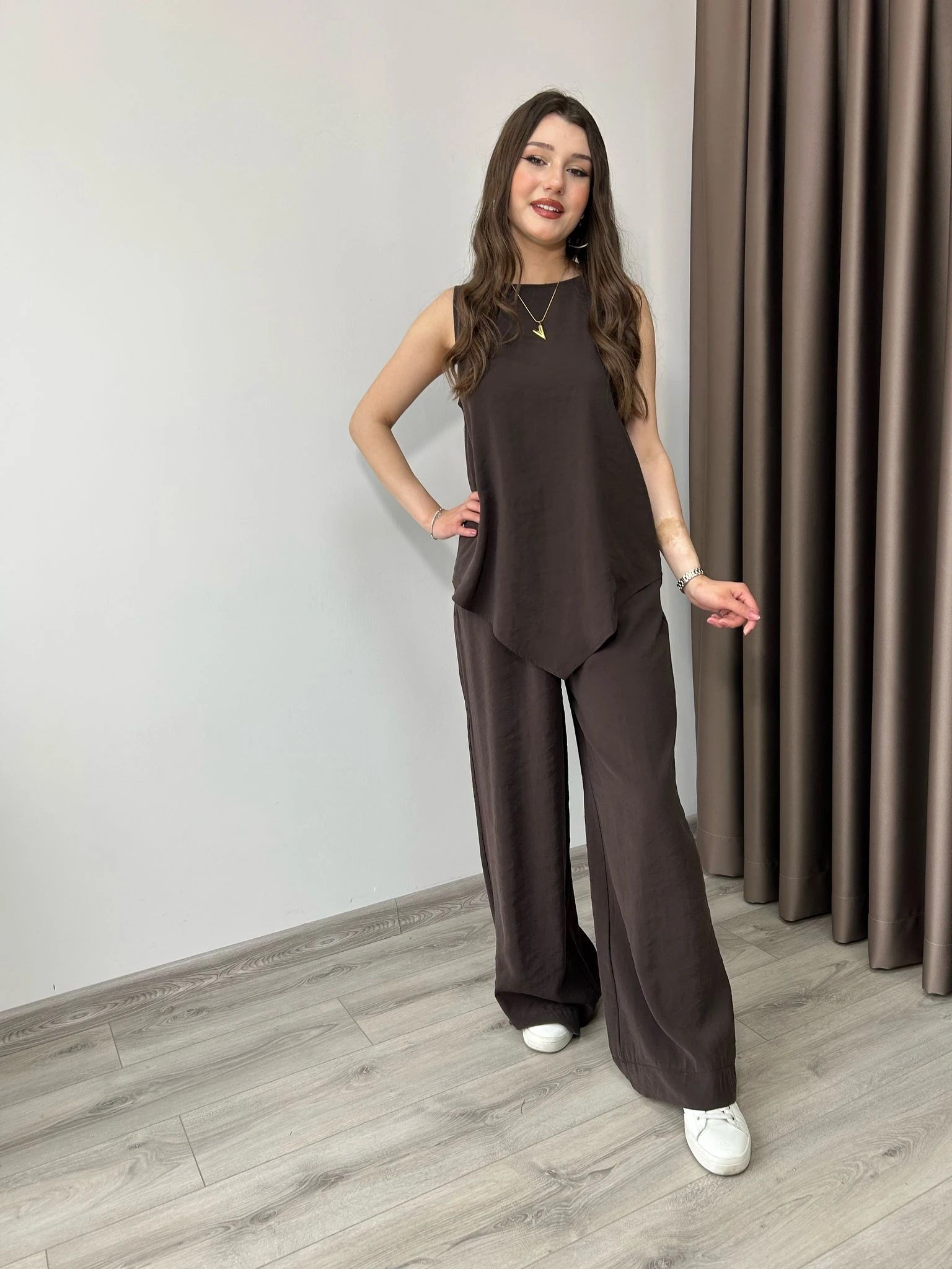 ASİMETRİK BLUZ PANTOLON TAKIM