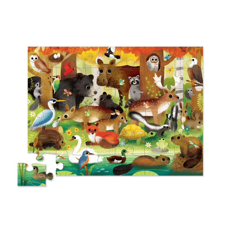 Crocodile Creek Dekoratif Puzzle - 36 Parça - Orman Arkadaşları