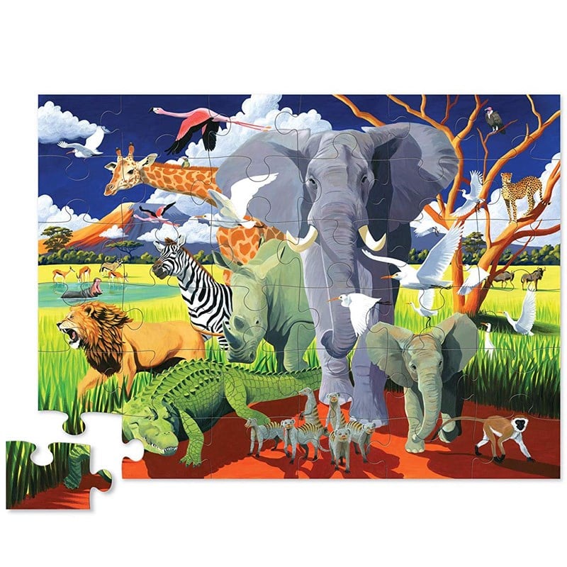 Crocodile Creek Dekoratif Puzzle Safari 36 Parça