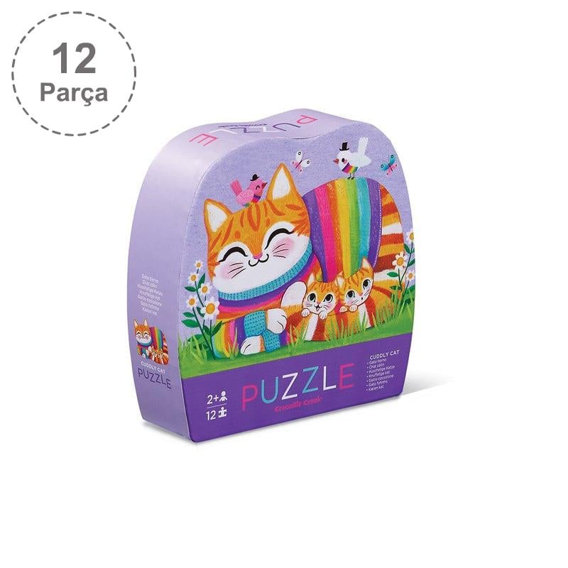 Crocodile Creek Mini Puzzle - 12 Parça - Cuddly Cat
