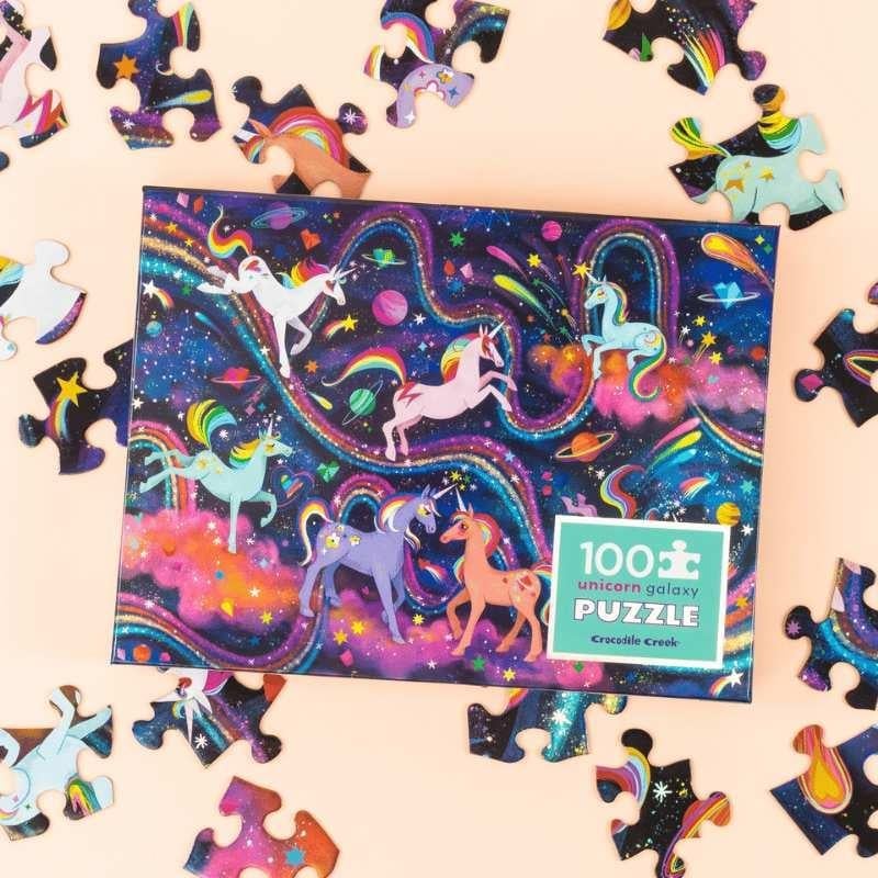 Crocodile Creek Puzzle - 100 Parça - Unicorn Galaksi