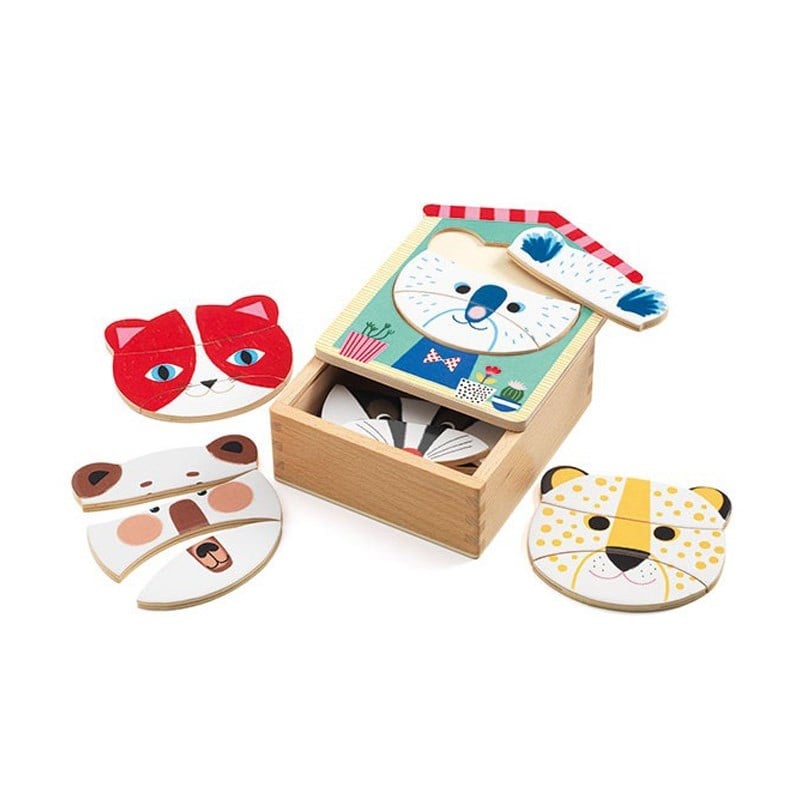 Djeco Ahşap Puzzle/Face Mix