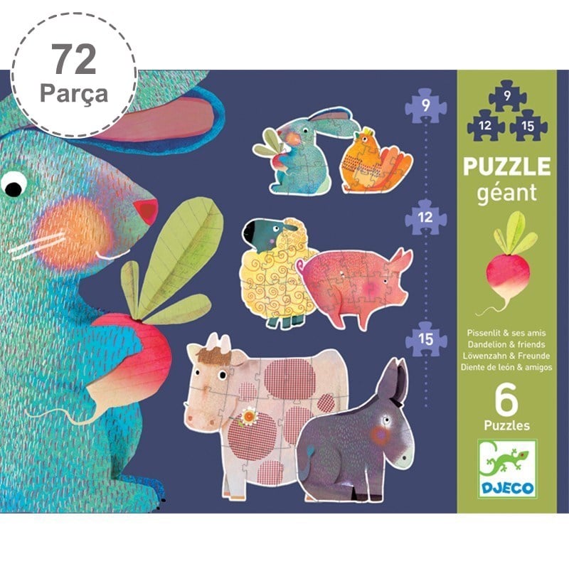 Djeco Dev Puzzle 72 Parça/ Dandelion & Friends