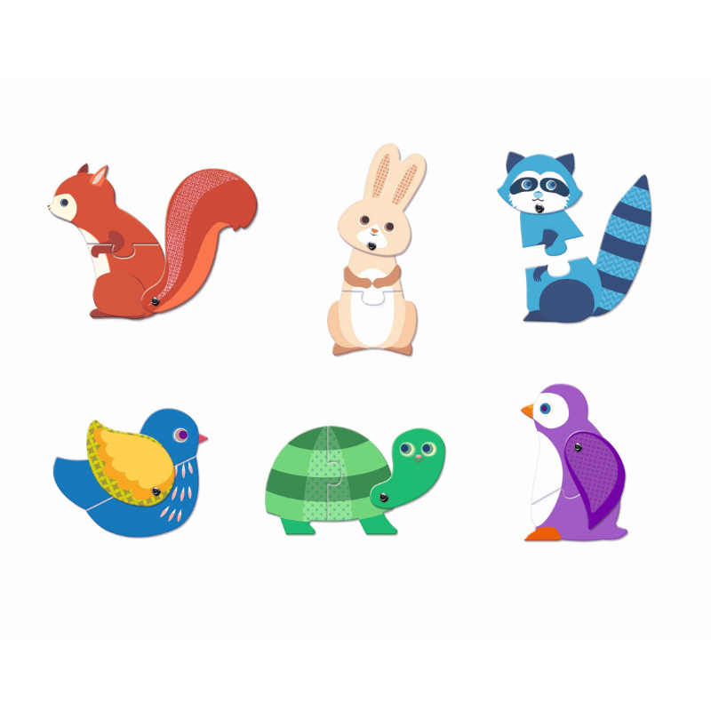 Djeco İkili Puzzle Articulo Animals