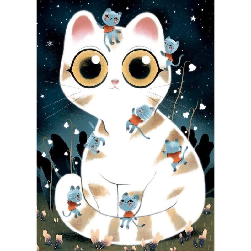 Djeco Wizzy Puzzle 50 Parça / Cuddly Cats