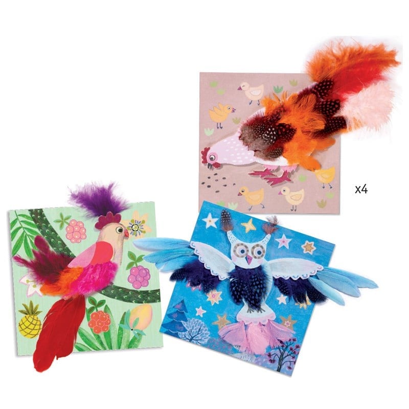 Djeco Yapıştırma Kartları/Fancy Feathers