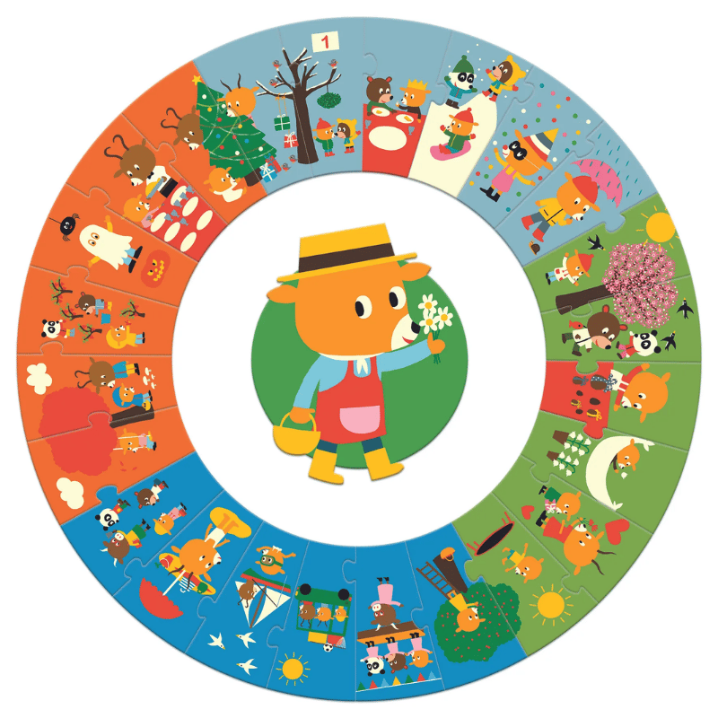 Djeco Yuvarlak Puzzle 24 Parça - Bir Yıl