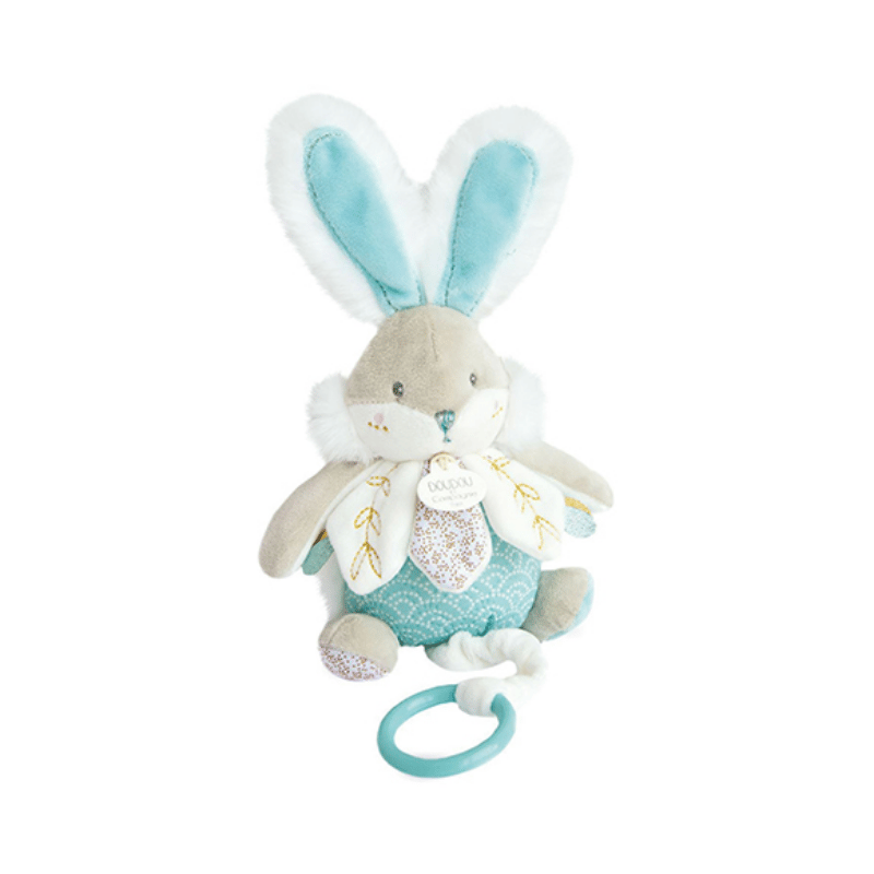 Doudou Müzikli Yeşil Tavşan 20 cm