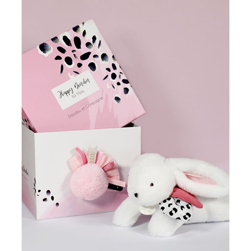Doudou Toz Pembe Ponpon Tavşan 25 cm
