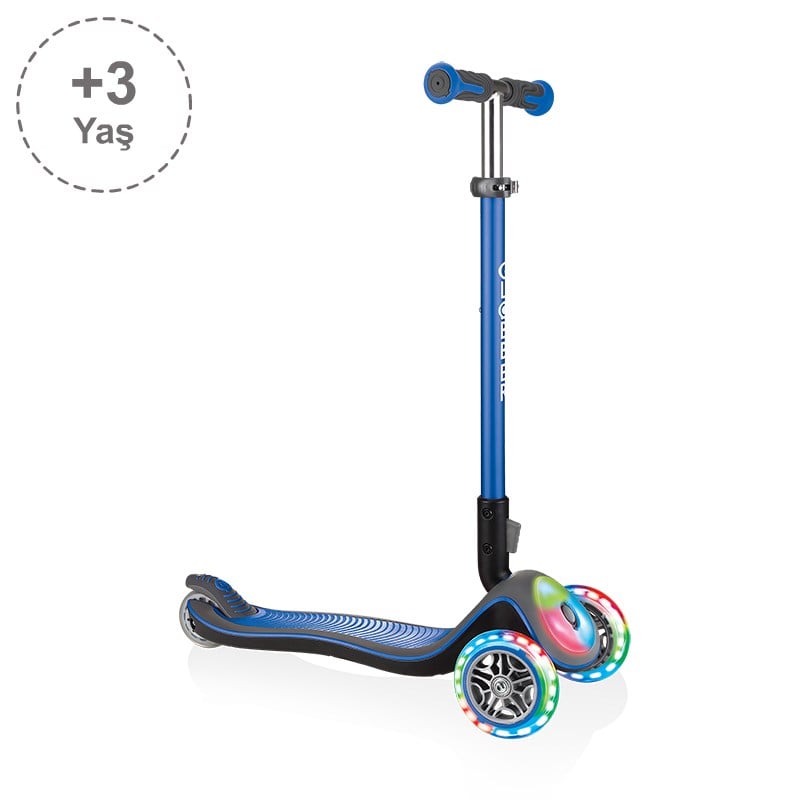 Globber Elite Deluxe Flash Full Işıklı Scooter - Lacivert