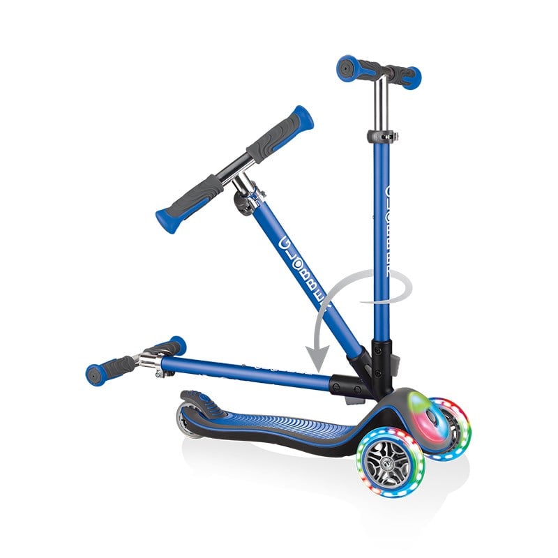 Globber Elite Deluxe Flash Full Işıklı Scooter - Lacivert