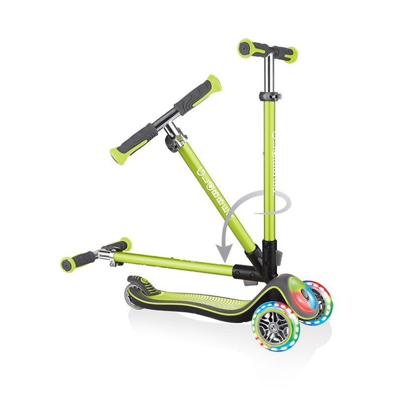Globber Elite Deluxe Flash Full Işıklı Scooter - Yeşil