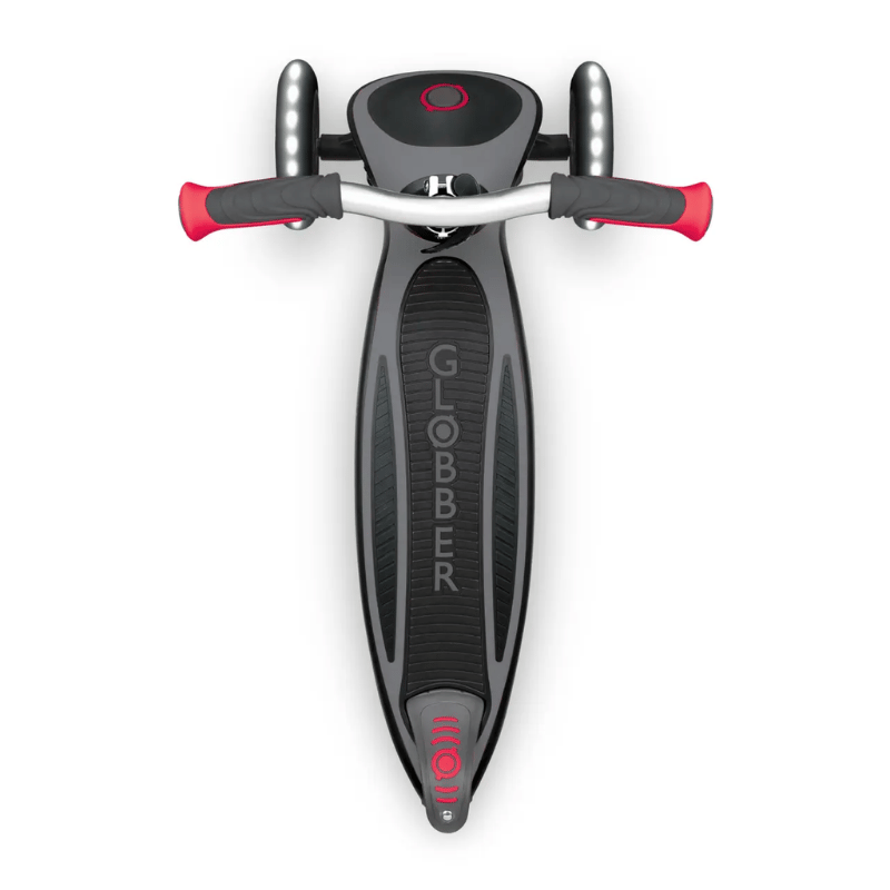 Globber Master Işıklı Katlanabilir Scooter - Siyah / Kırmızı