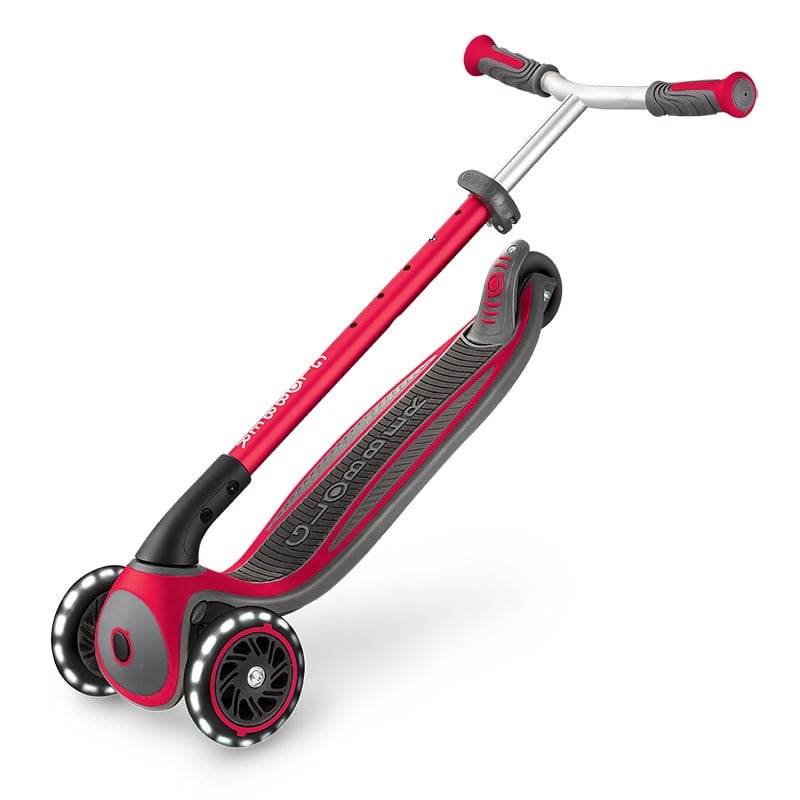 Globber Master Işıklı Katlanabilir Scooter - Kırmızı