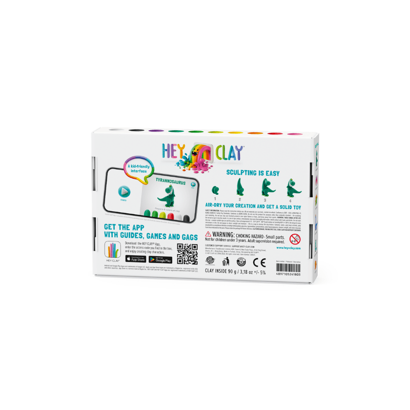 Hey Clay Yaratıcı Kil Seti - Pterodactylus, Triceratops, Tyrannosaurus