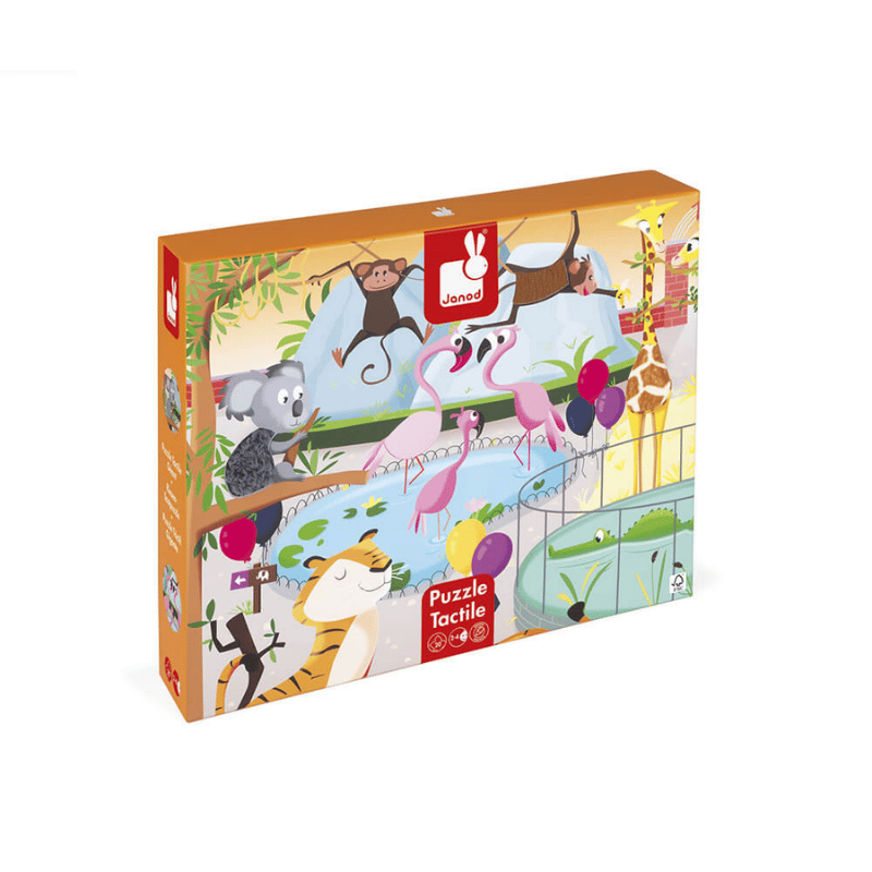 Janod 20 Parça Dokun Hisset Puzzle - Hayvanat Bahçesi