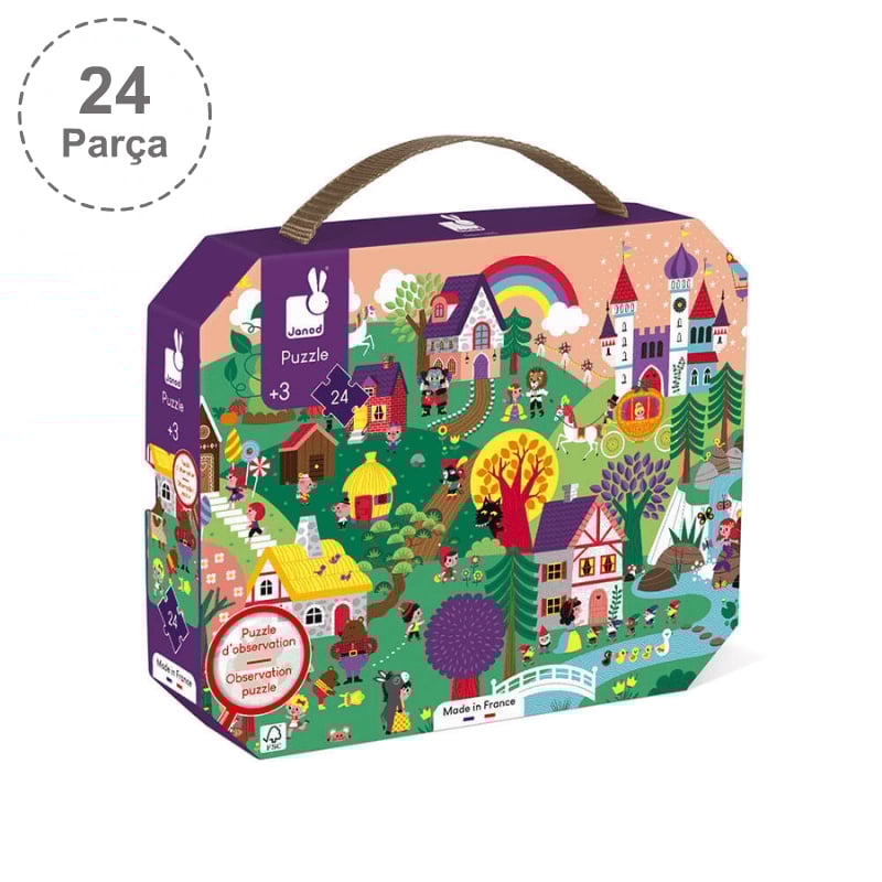 Janod 24 Parça Çantalı Puzzle ve Bulmaca - Masal | Isabel Abbey