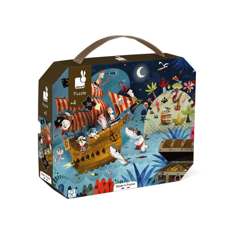 Janod 36 Parça Çantalı Puzzle - Hazine Avı