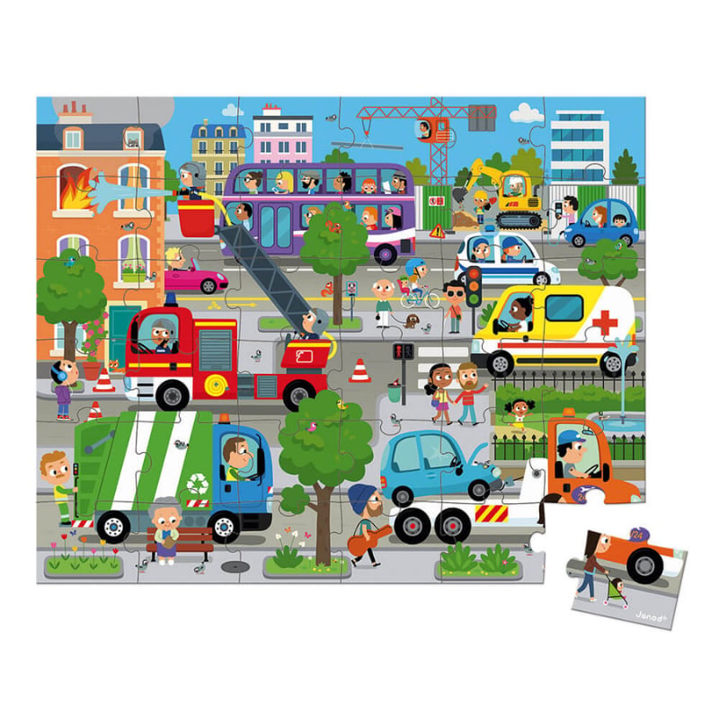 Janod 36 Parça Çantalı Puzzle - Şehir