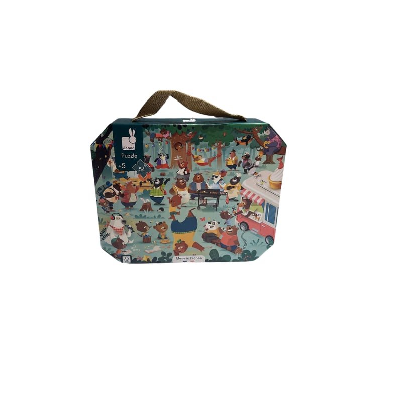 Janod 54 Parça Çantalı Puzzle - Ayıcık Ailesi
