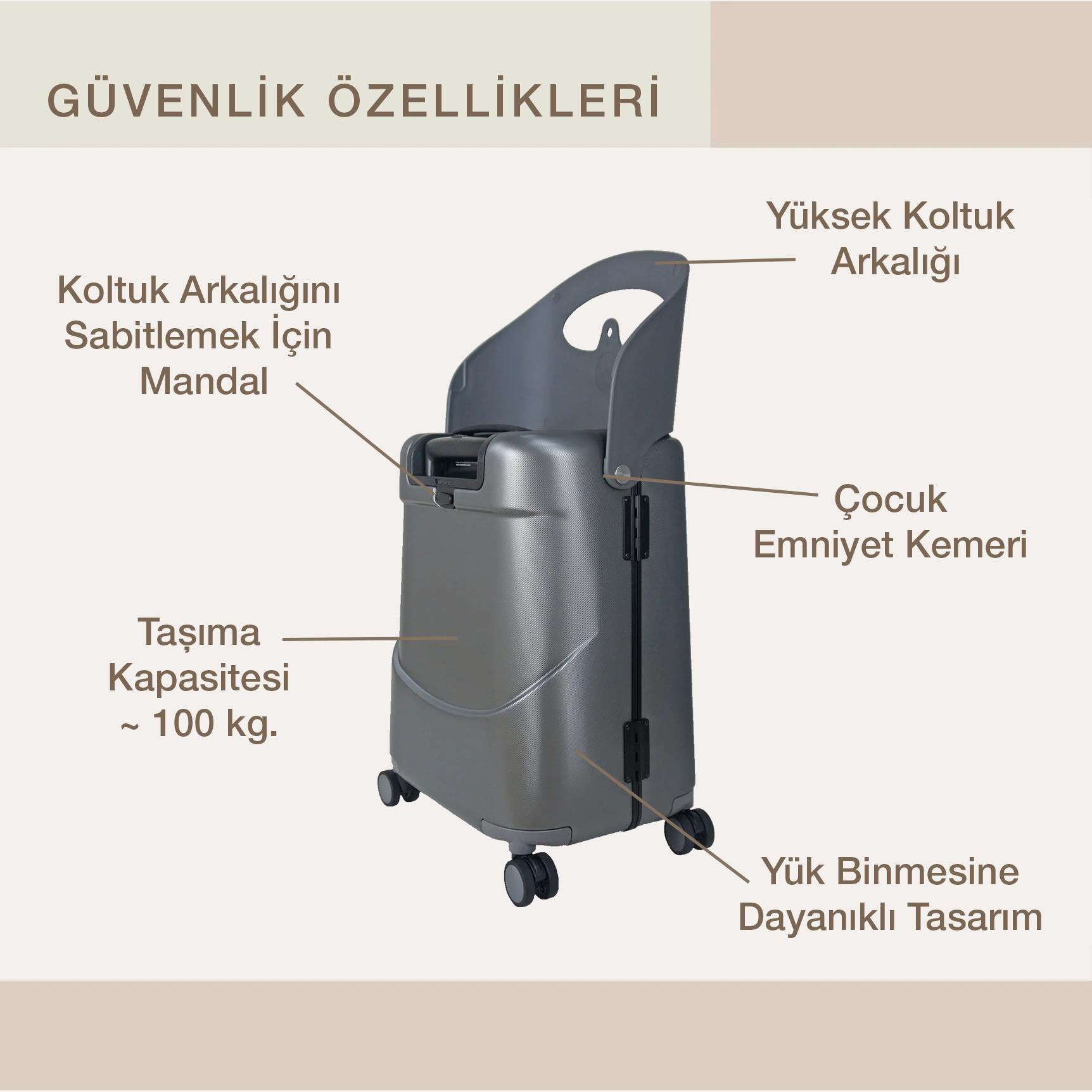 Miamily Carry On Kabin Boy Valiz - Charcoal Grey