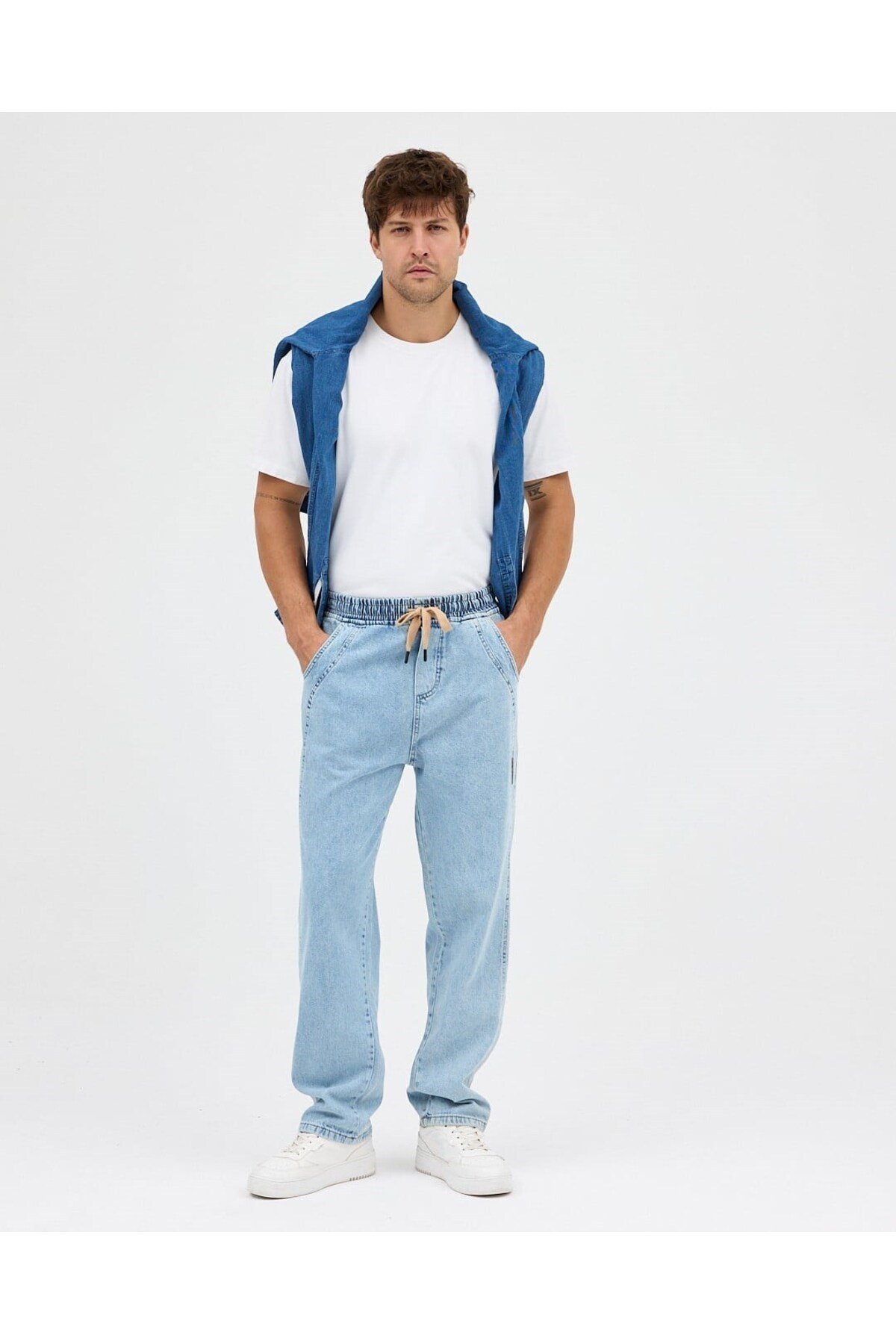 AMERİCANO BAGGY JEAN PANTOLON (BUZ MAVİSİ)