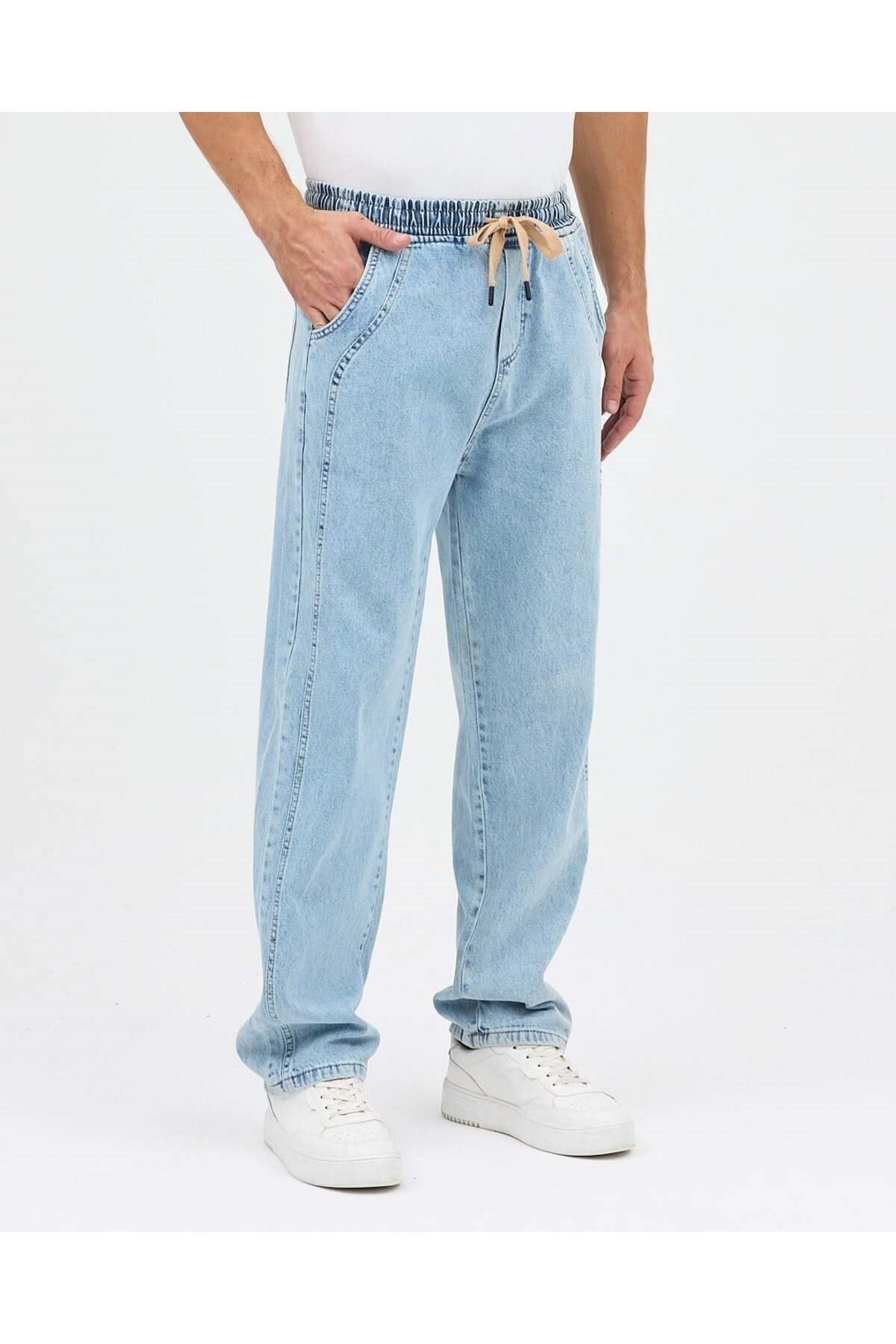 AMERİCANO BAGGY JEAN PANTOLON (BUZ MAVİSİ)