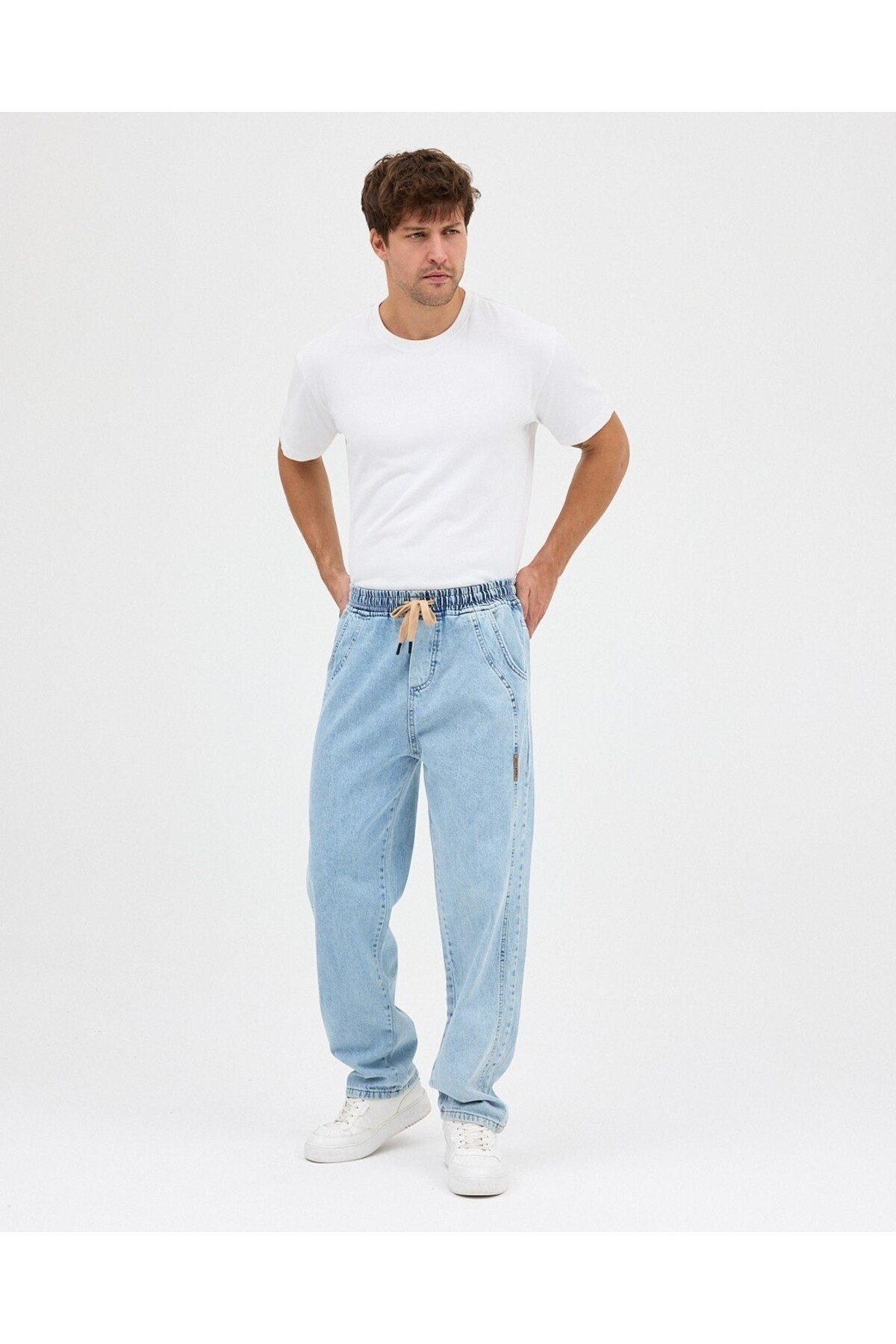 AMERİCANO BAGGY JEAN PANTOLON (BUZ MAVİSİ)