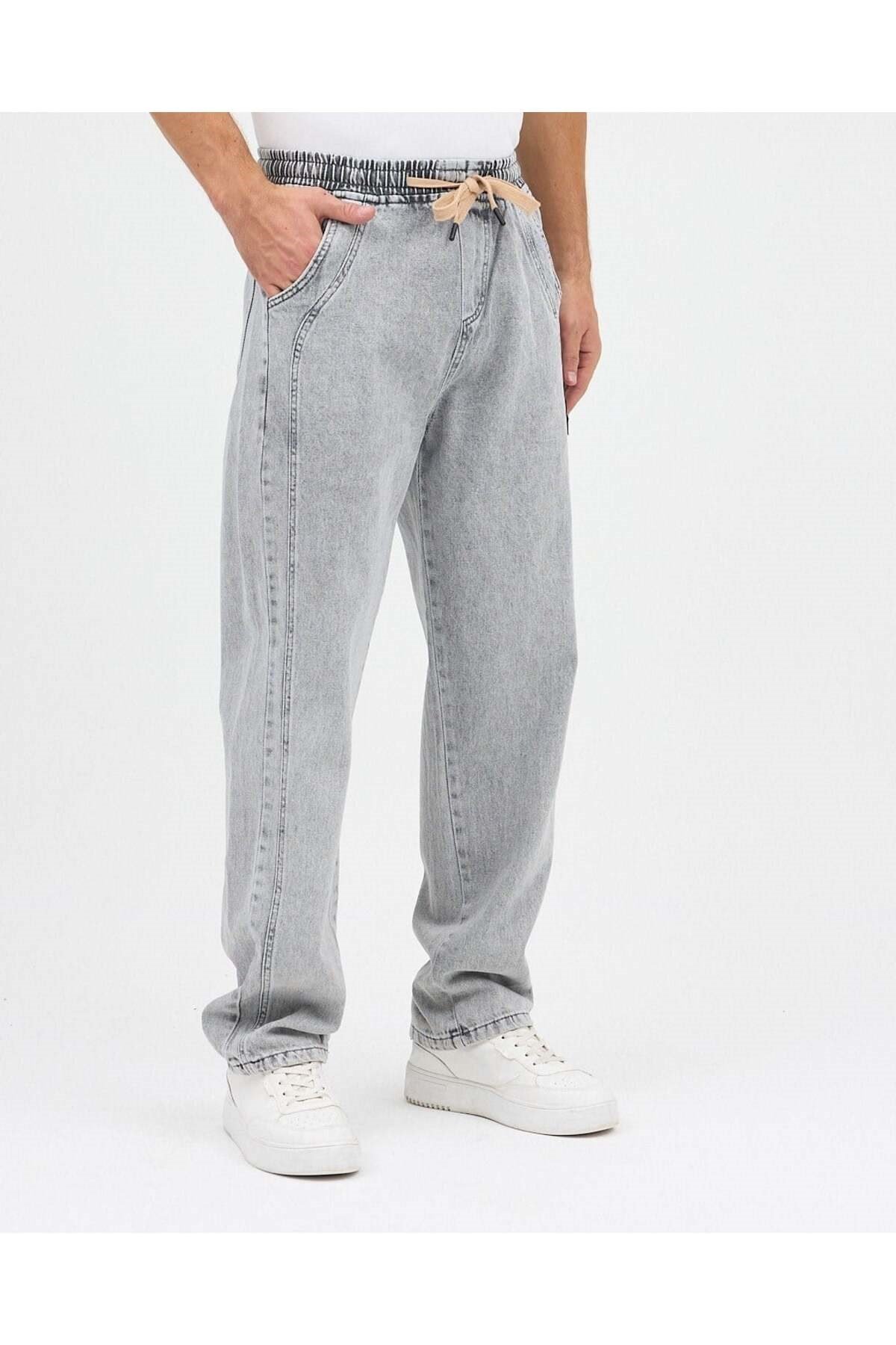 AMERİCANO BAGGY JEAN PANTOLON (KAR GRİ)