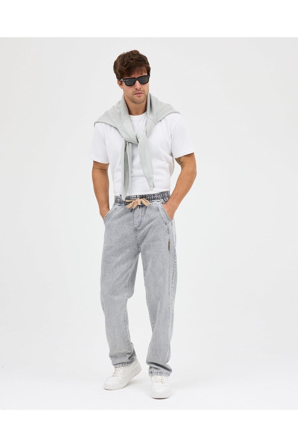 AMERİCANO BAGGY JEAN PANTOLON (KAR GRİ)