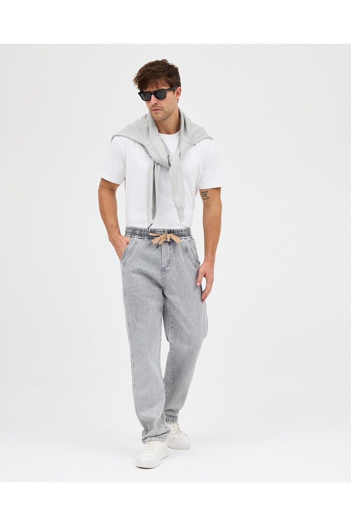 AMERİCANO BAGGY JEAN PANTOLON (KAR GRİ)