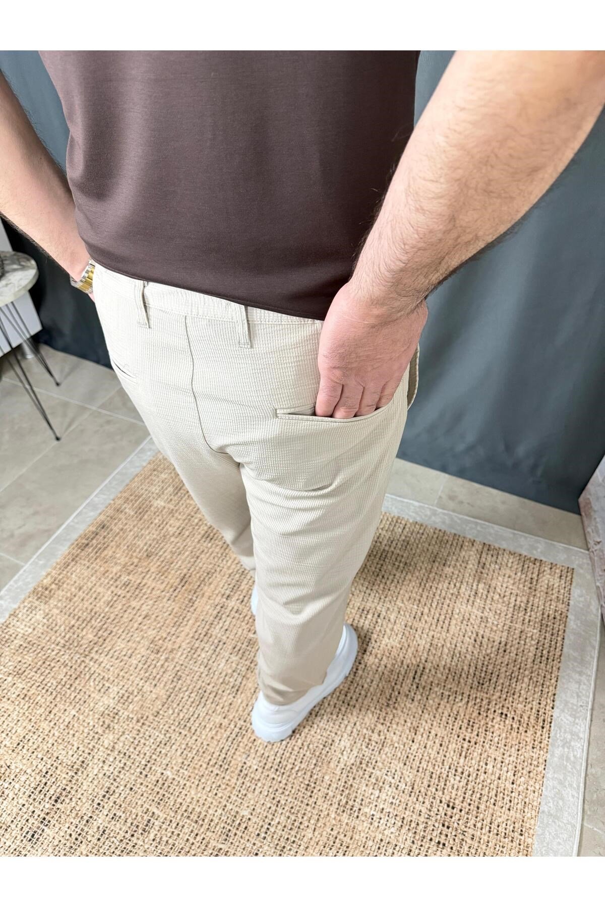 BELİ BAĞCIKLI FİTİLLİ PANTOLON