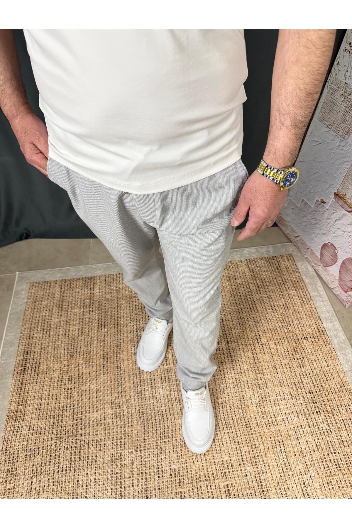 BELİ BAĞCIKLI FİTİLLİ PANTOLON