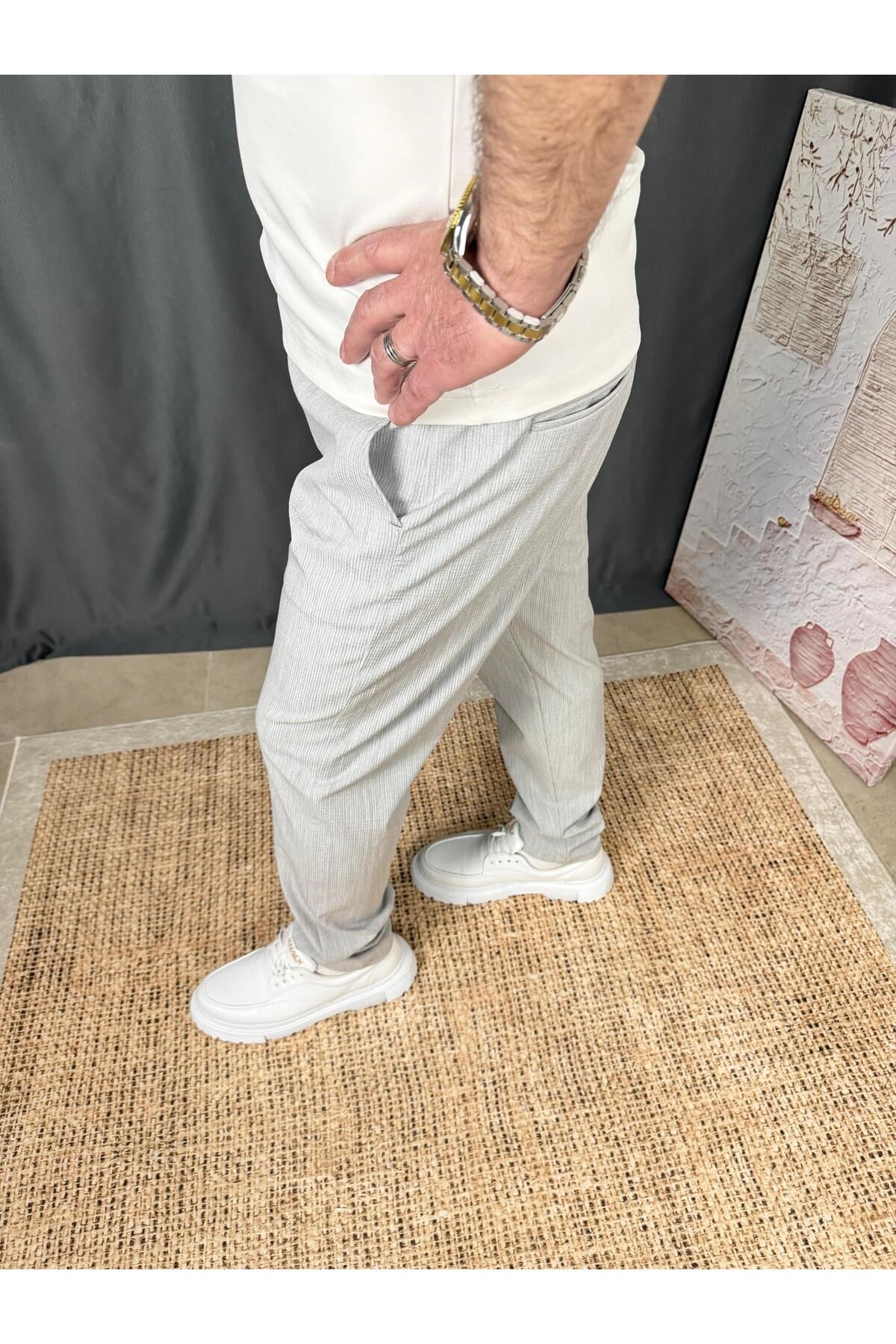 BELİ BAĞCIKLI FİTİLLİ PANTOLON